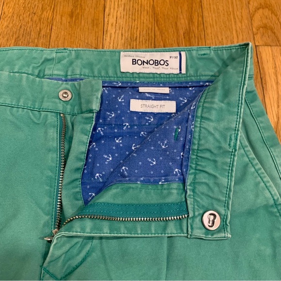 Bonobos Green Straight Fit Washed Chinos 31/32 - Picture 5 of 6